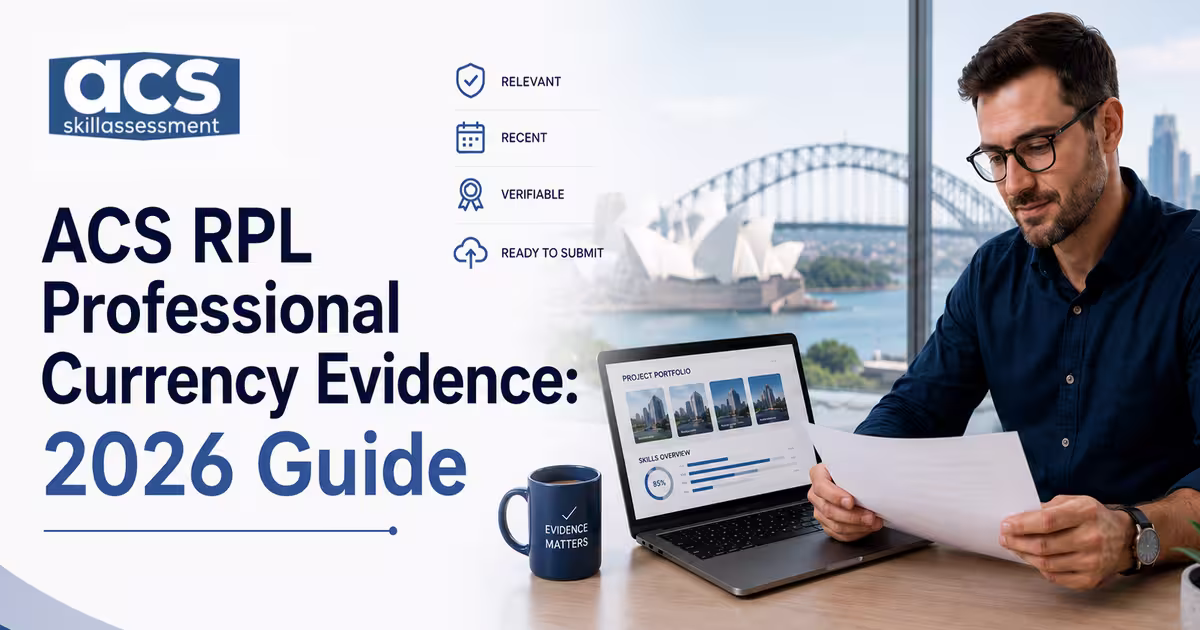 ACS RPL professional currency evidence: vendor certifications, GitHub contributions, and CPD records for skills assessment applications