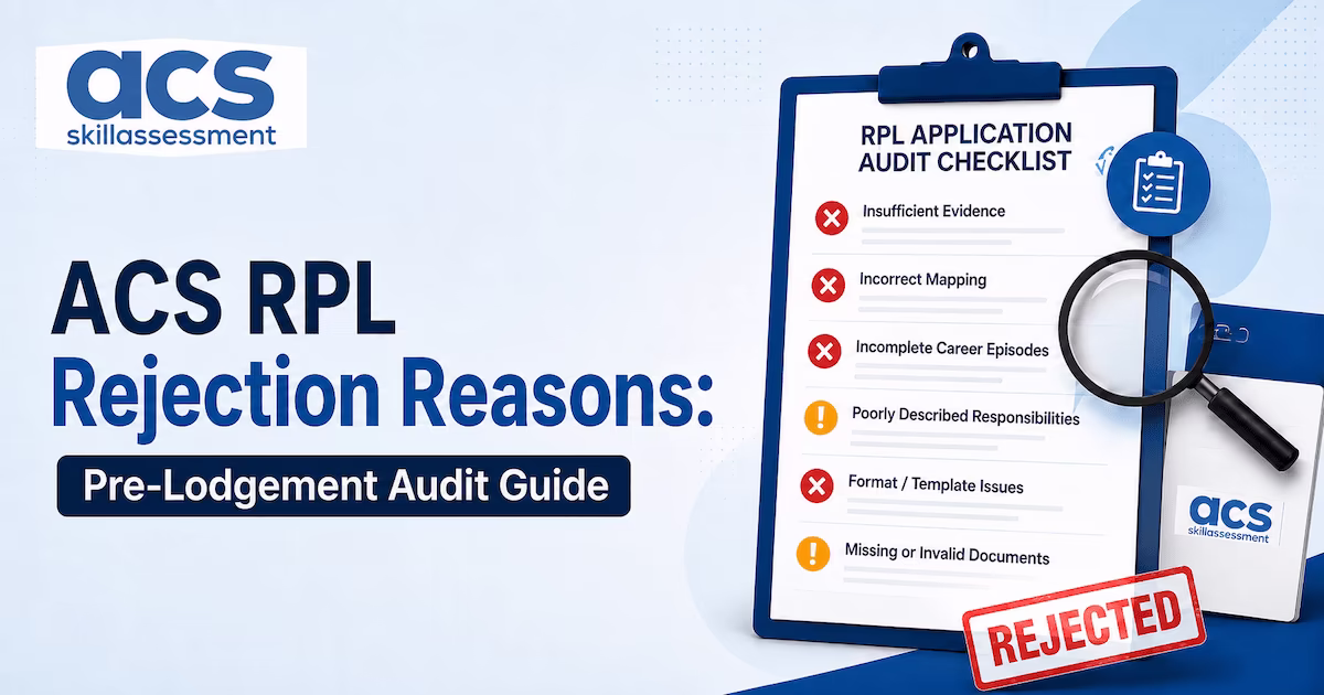 ACS RPL rejection reasons mapped to evaluation criteria on self-audit checklist framework